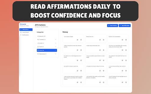 Pinnacle :: Elevate your mindset with daily affirmations, vision boards, and motivational reminders