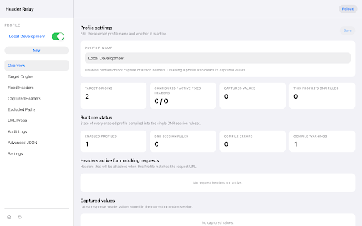 Header Relay :: Capture HTTP response headers and relay fixed or captured headers to matching browser requests.