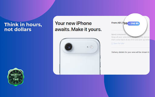 Worth My Time :: See product prices as working time. Know what things actually cost you in hours and days of work.