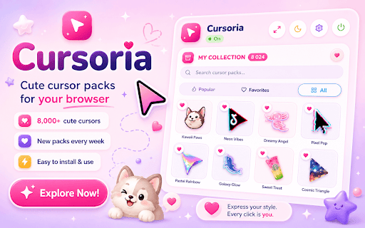 Cursoria - Custom Cursors :: Custom cursor packs for Chrome. Browse, search, and apply in one click.