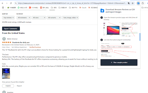 Download Amazon Reviews as CSV and Export Images :: Chrome extension for easily exporting Amazon product reviews - Professional Amazon seller tool. Export Amazon product review data…