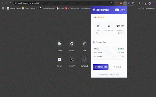 TabHibernate :: Intelligently hibernates inactive tabs to save memory while preserving their state