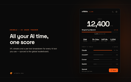 Cribble - AI Usage Tracker :: Track your AI tool usage and compete on the global leaderboard