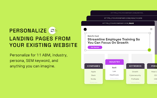 Tofu Pages: Infinite Landing Pages From Your Existing Website :: Get customized pages in minutes for 1:1 ABM, industry, persona, SEM keywords, and more.