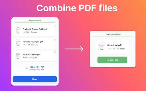 Combine PDF :: Quickly Combine PDF files, merge multiple PDF documents and unite pages into one PDF with a simple, secure tool