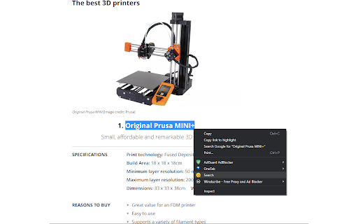 Amazon Search :: Select the name of a product you want to search for on Amazon UK, and right-click and click Search.