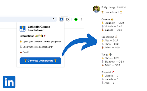 LinkedIn Games Leaderboard :: Daily leaderboard generator for LinkedIn Games groupchats