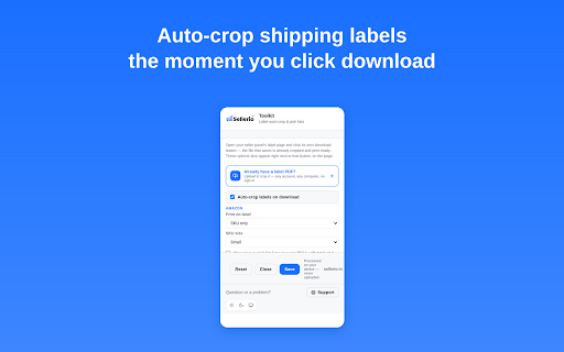 Sellerio — Seller Toolkit for Amazon, Seller Flex, Flipkart & Meesho :: Auto-crop shipping labels on Amazon, Seller Flex, Flipkart & Meesho — click their download button, get a print-ready label.