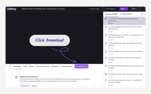 CourseSnap :: Download videos from Udemy courses for offline viewing.