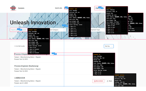 CSS Inspector Pro :: Display CSS properties as overlay and export to Excel