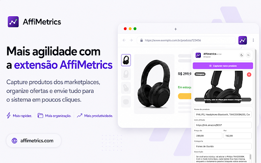 Affimetrics :: Importe produtos de lojas compatíveis para o Affimetrics em poucos cliques.