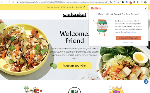 Relish :: Never miss referral code savings again