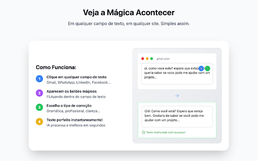 Ortofia - Corretor de Texto AI :: Corrija seus textos com inteligência artificial em qualquer site