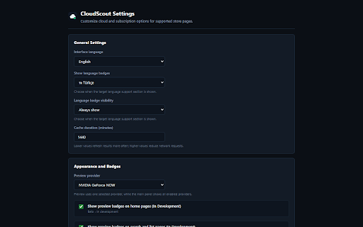 CloudScout for Steam :: Shows cloud/Game Pass availability, Turkish language support and the lowest store price on Steam and Epic game pages.