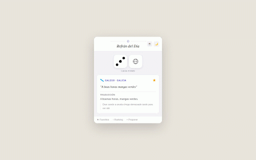 Refrán del Día :: Un refrán auténtico de cualquier cultura del planeta, con traducción automática.
