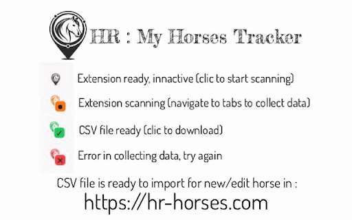 HR Horses Tool :: Collects Horse Reality horse data and exports a CSV importable into HR Horses Tracker.