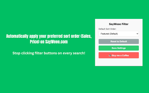 Auto-Sorter for Weee :: Automatically apply your preferred product sort order on Weee categories, with optional sorting for search results.