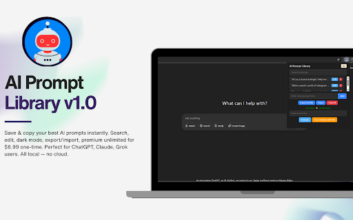 AI Prompt Library :: Save and quickly copy your favorite AI prompts for ChatGPT, Claude, Grok, etc.