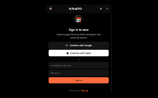 Krato Web Clipper :: Save the current page to Krato