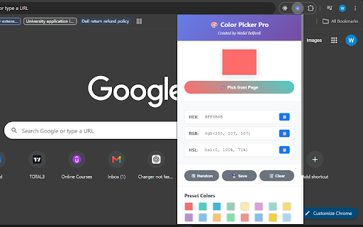Color Picker Pro :: A powerful color picker extension for Chrome with multiple formats and advanced features