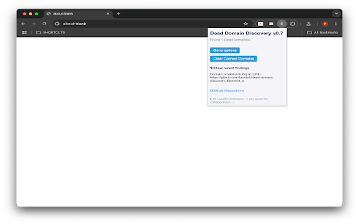 Dead Domain Discovery :: Scans the page for external iFrames, Scripts, and Styles, logs them to the console, and checks if their domains are resolvable.