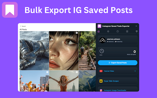 Instagram Saved Posts Exporter :: Instagram Saved Posts Exporter: instantly download all your saved Instagram photos and videos with one simple click.