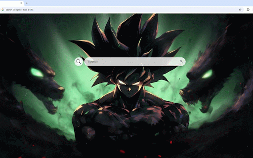 Goku Warrior Live Wallpaper :: Goku stands powerful in dark form, surrounded by mystical wolf shadows and ethereal green energy effects.