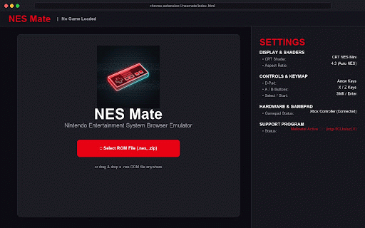 NES Mate - NES Emulator :: Play NES games directly in your browser with instant ROM loading, save states, retro CRT shaders, and full gamepad support.