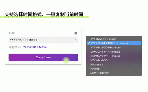 TimeCopier - 复制时间 :: 支持配置多种时间格式,一键复制当前时间