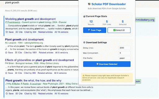 Scholar PDF Bulk Downloader :: Bulk download PDFs from Google Scholar search results