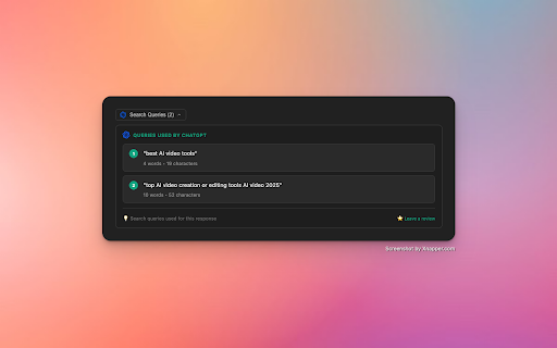 ChatGPT Query Viewer :: View search queries used by ChatGPT during web search