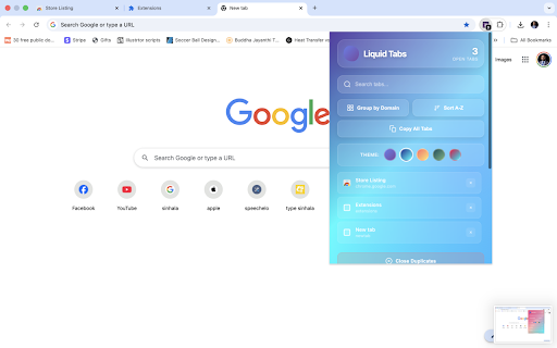 Liquid Tabs - Beautiful Tab Organizer :: Organize your tabs beautifully with a liquid glass interface