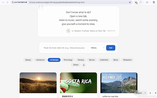 Random YouTube Videos on New Tab :: Play a random curated YouTube video every time you open a new tab
