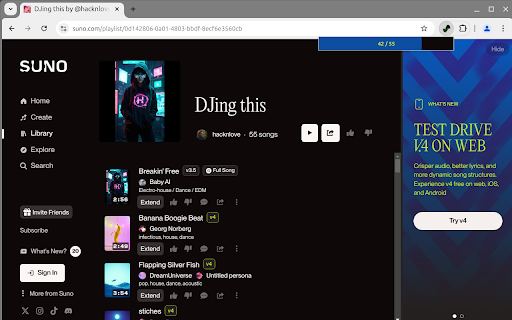 suno-download-plugin :: Download suno playlists. Just go to the playlist you want to download, and click on the extensión icon.