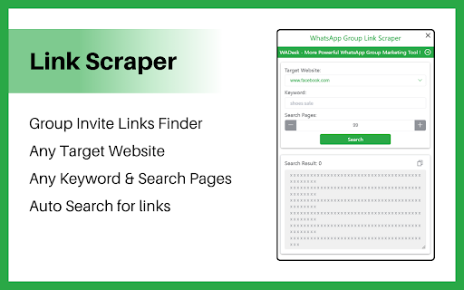 Find WhatsApp Link - Group Link Scraper :: One-click WhatsApp group/contact link scraper. Multi-platform automation for quick resource collection.