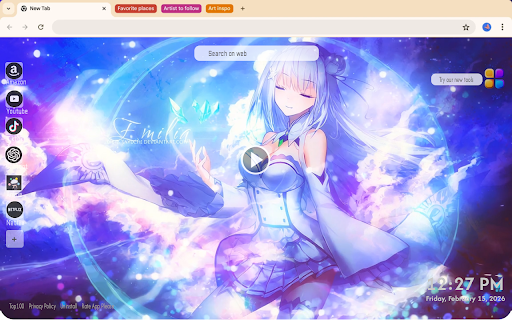 Re:Zero Emilia Live Wallpaper :: Transform your new tab with stunning live HD wallpapers of Emilia from Re:Zero, bringing your favorite character to life!