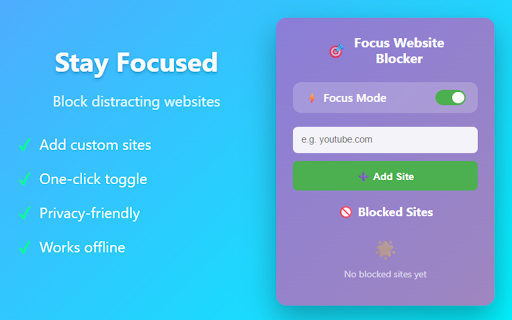 Focus Website Blocker :: Block distracting websites and stay focused!