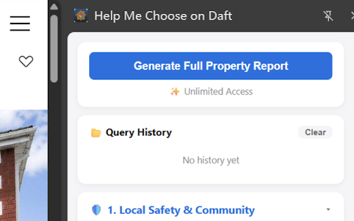 Help Me Choose on Daft :: Instantly analyze property details, hidden safety risks, and estimates on Daft.ie with AI.