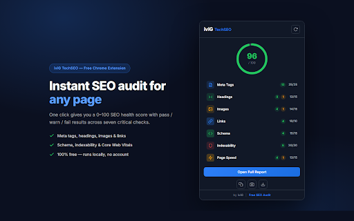 TechSEO Inspector :: Free on-page SEO auditor. Analyze meta tags, headings, images, links, schema, and indexability with a scored report.