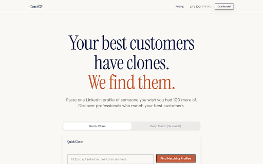 CloneICP - Find Customer Twins :: Find similar people to any LinkedIn profile with one click