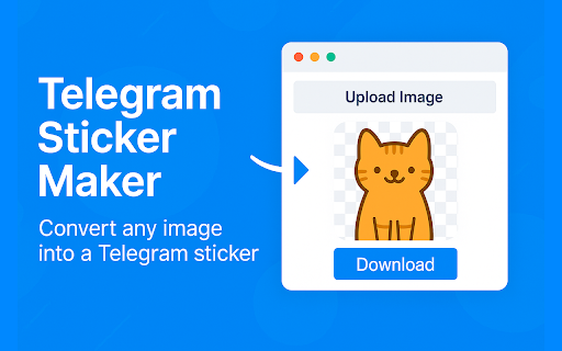 Telegram Sticker Maker :: Make Telegram stickers from any image—offline, no watermarks, private. Easy Chrome extension for perfect 512x512 stickers!