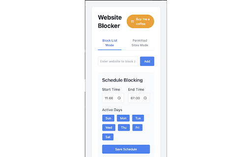 Website Blocker :: Block websites based on a schedule.