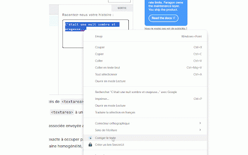 Correctify :: Correcteur IA instantané : sélectionnez un texte (champ, éditeur riche, mail), clic droit, corrigez. Langue auto-détectée.