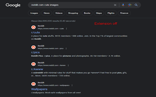 Reddit Search Results Remover :: Removes Reddit search results from Google as part of the X-it Reddit movement