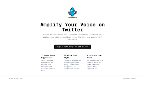 Tweetledoo :: Generate AI-powered tweet replies with your Tweetledoo account.