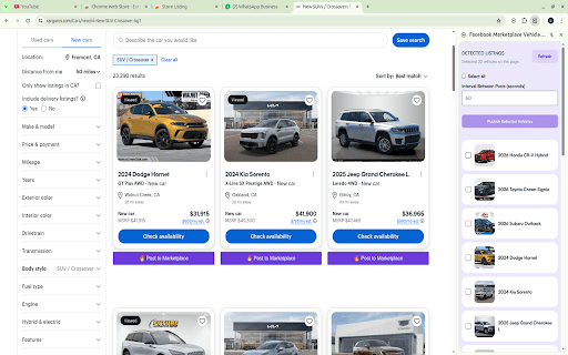 Facebook Marketplace Vehicle Listing Tool :: Post vehicles from your website to Facebook Marketplace with just one click — fast, simple, and fully automated.