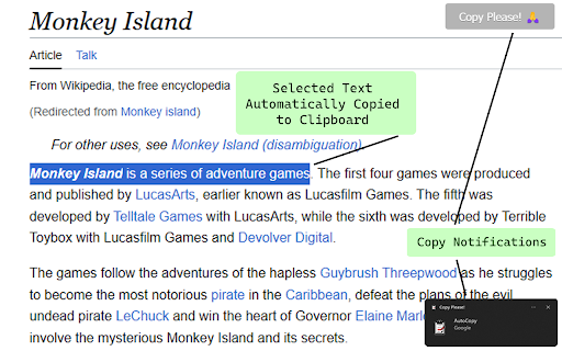 Copy Please! :: Automatically copy selected text to clipboard and allow copying by removing copy protection.