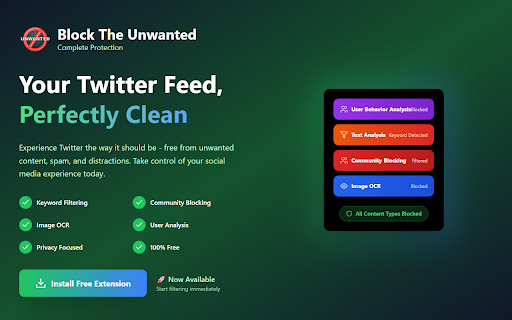 Block The Unwanted :: Advanced Twitter content filtering with OCR and speech-to-text analysis
