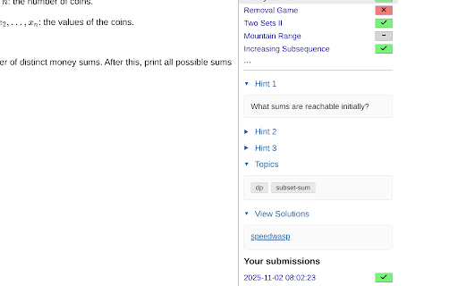 CSES ToolKit :: Get hints and topic tags directly on CSES problems