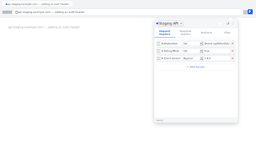 Lazy Header Editor - Modify HTTP Headers :: Add, modify, and remove HTTP request and response headers, redirect URLs, and manage multiple header profiles.